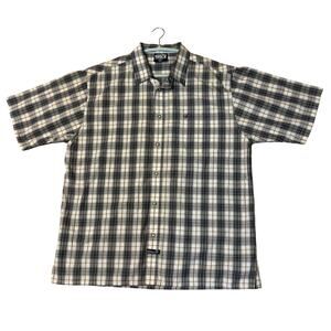 South Pole Hexagon Product Plaid Button-Up Shirt Sz XL Cotton Authentic Workwear